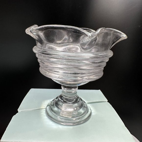 PartyLite Sundae Pillar Votive Candle Holder Retired Clear Glass Home Decor - Picture 2 of 8